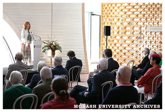 Vice-Chancellor Margaret Gardner speaking at the opening of the Chancellery Building, Clayton campus