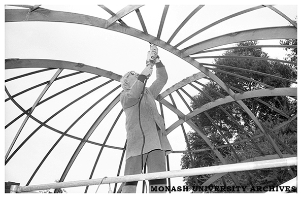 Construction work on Monash Observatory dome