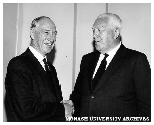Sir Douglas Menzies (left) and Sir Warren McDonald