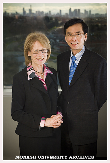 Professor Gill Palmer, Dean of the Faculty of Business and Economics with Professor On Kit Tam