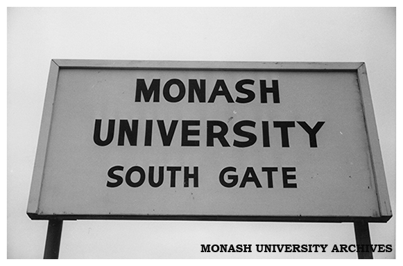 South gate entrance sign