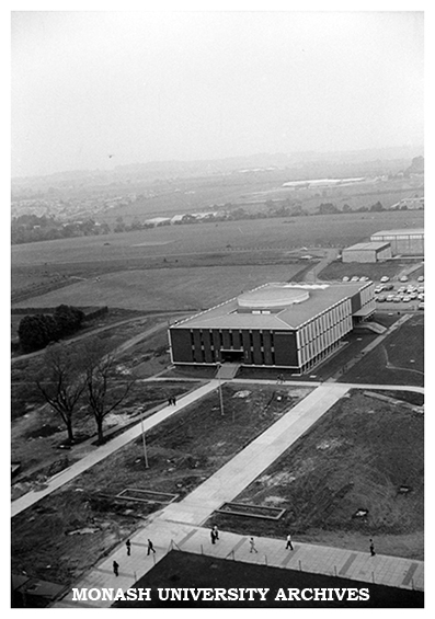 Administration building with sports union behind