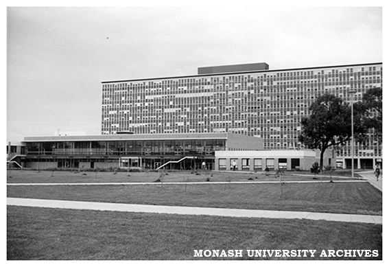 Rear view of the Union with Menzies Building in the background