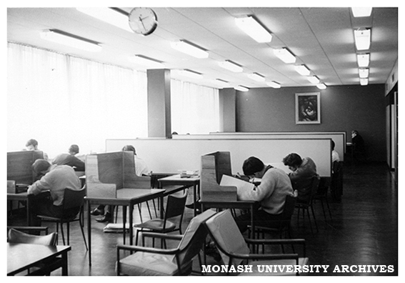 Students at work in Hargrave Library