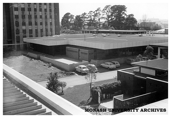 Howitt Hall and dining rooms seen from Deakin Hall roof