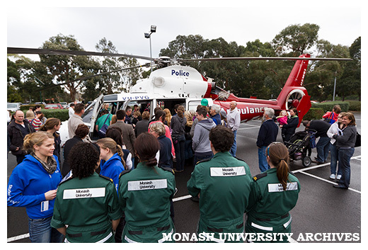 Ambulance helicopter with student paramedics - Peninsula Open Day 2011