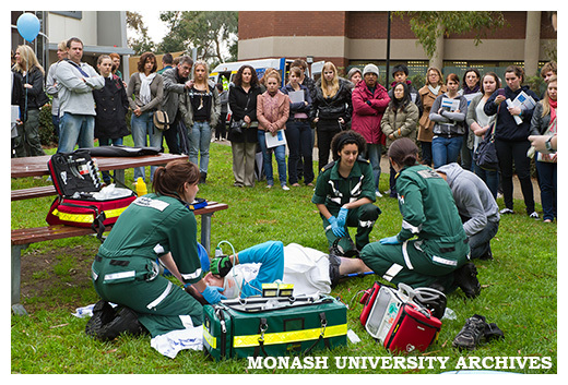 Student paramedic demonstration, Peninsula Open Day 2011