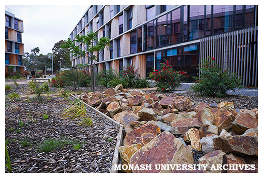 Gardens outside Jackomos Hall