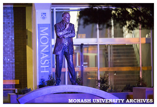 Sir John Monash statue in front of Menzies Building