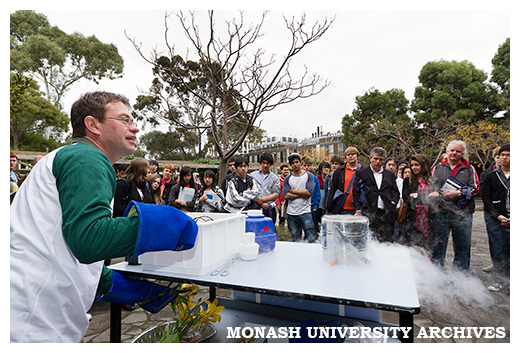 Liquid nitrogen demonstration - Clayton Open Day 2011