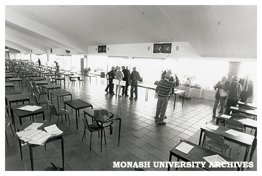 Exam set up and invigilators at Caulfield Racecourse