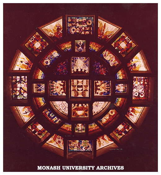 Lindesay Clark window by Leonard French, Robert Blackwood Hall