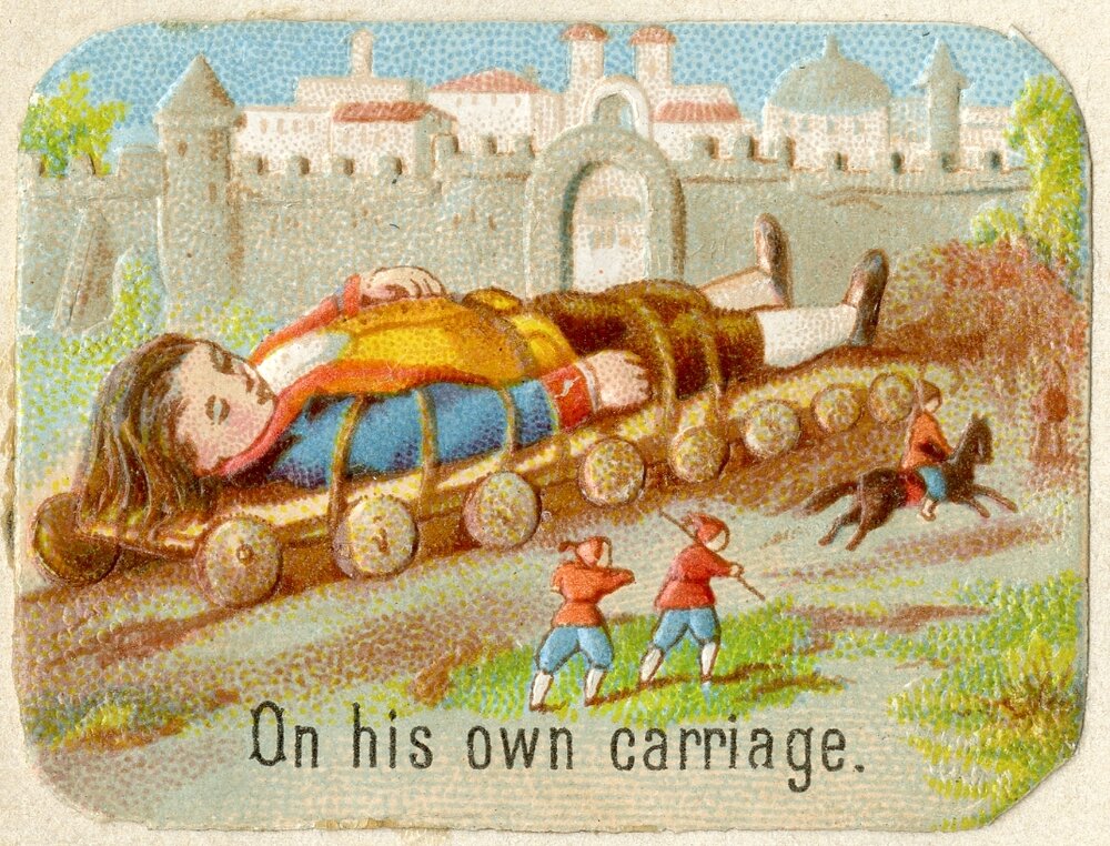 Scrapbooking cards : On his own carriage.