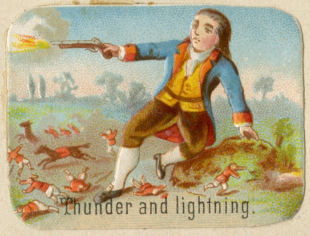 Scrapbooking cards : Thunder and lightning.