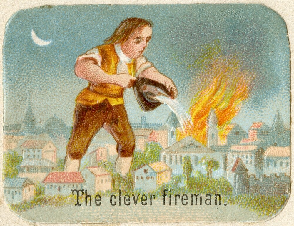 Scrapbooking cards : The clever fireman.