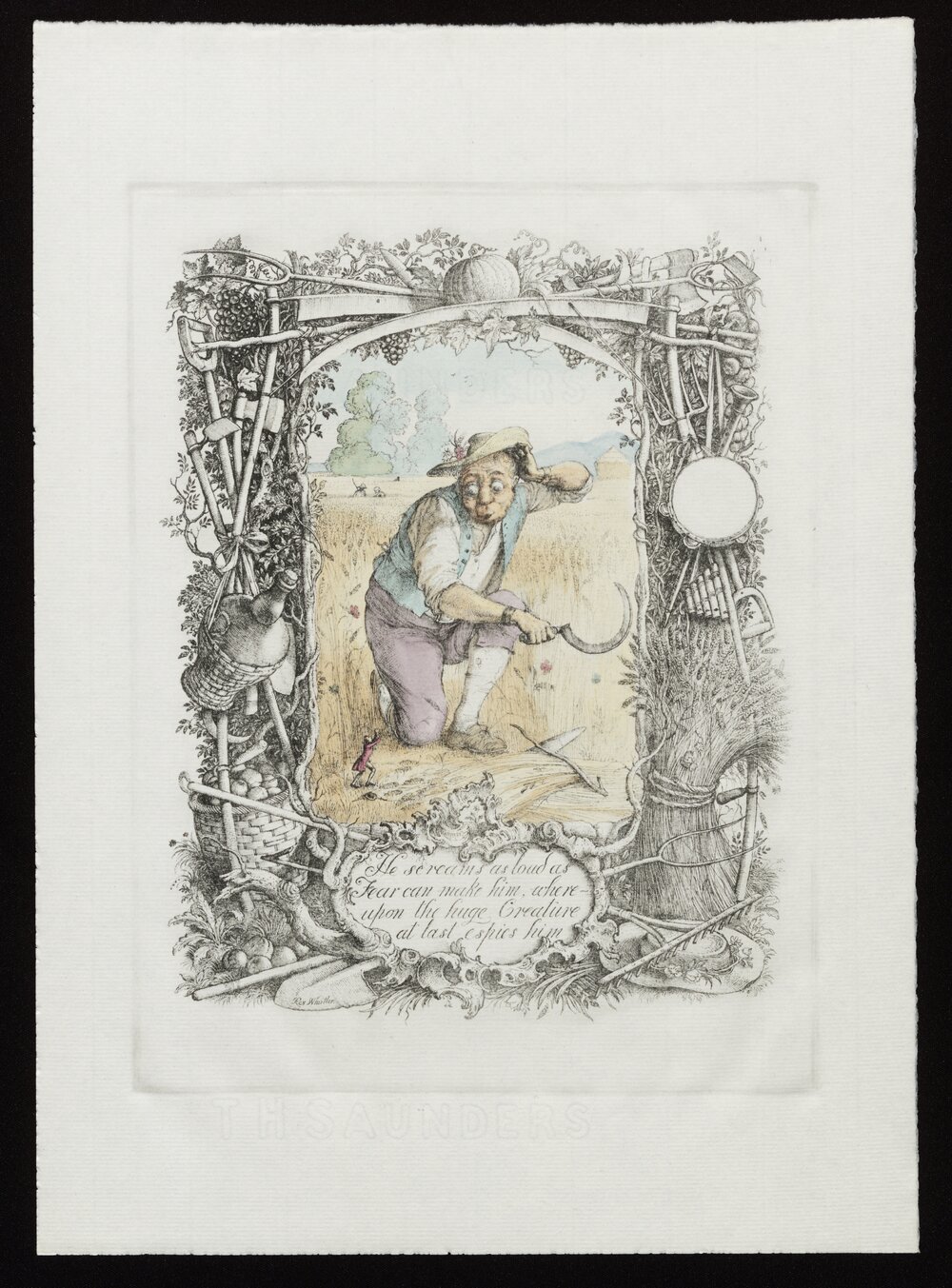 He screams as loud as fear can make him, where-upon the huge Creature at last espies him