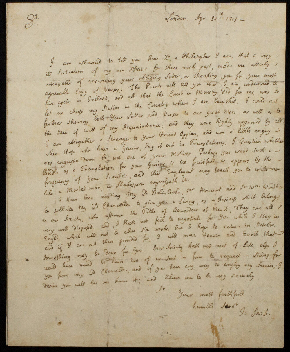 [Letter] 1713 April 30, London [to] William Diaper, Hampshire