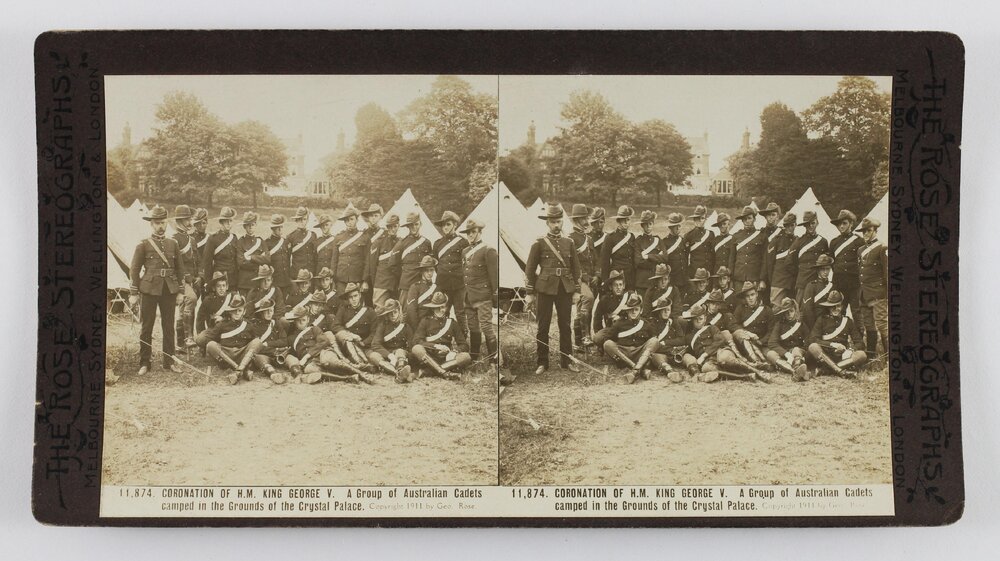 Coronation of H.M. King George V. A group of Australian Cadets camped in the Grounds of the Crystal Palace