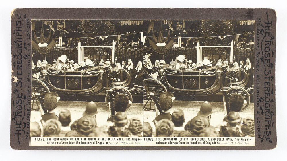 The Coronation of H.M. King George V. and Queen Mary. The King receives an address from the benchers of Gray's Inn