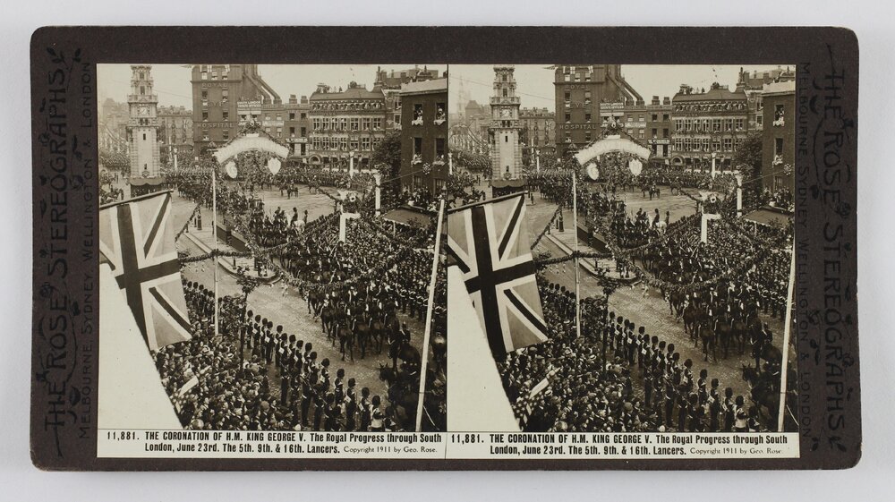 The Coronation of H.M. King George V. The royal progress through South London, June 23rd. The 5th. 9th. &amp; 16th. Lancers