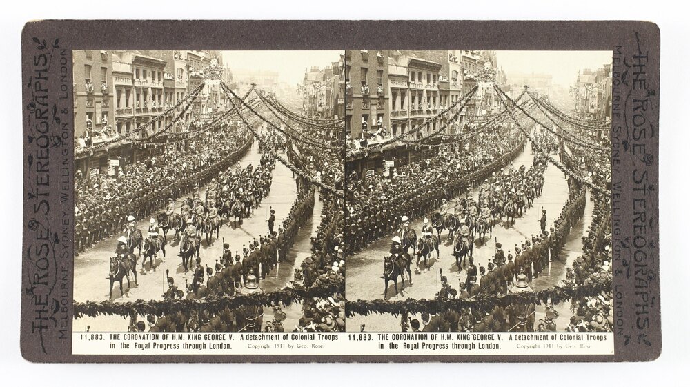 The Coronation of H.M. King George V. A detachment of colonial troops in the royal progress through London