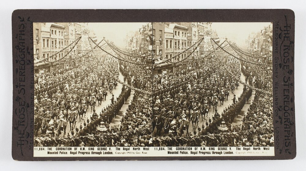 The Coronation of H.M. King George V. The Royal North West Mounted police. Royal Progress through London