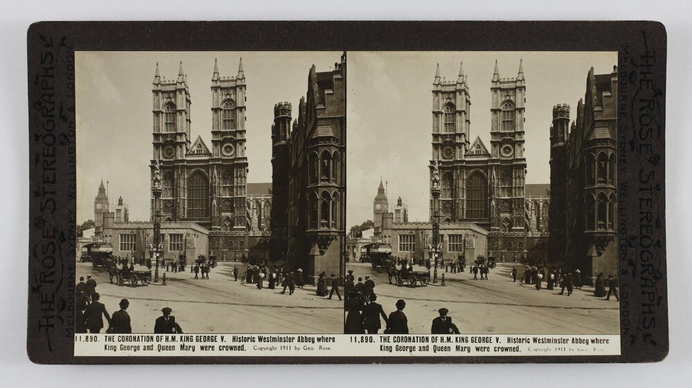 The coronation of H.M King George V. Historic Westminster Abbey where King George and Queen Mary were crowned