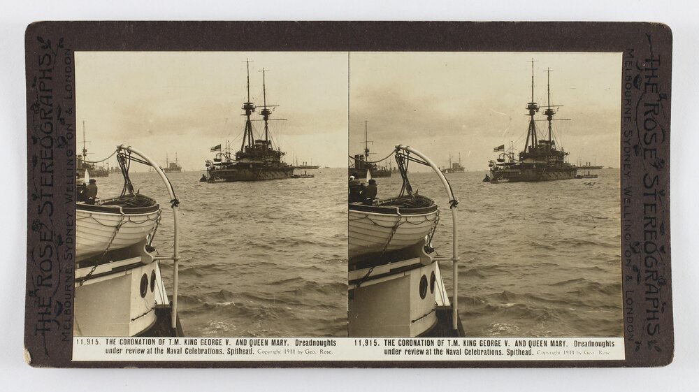 The coronation of T.M King George V. and Queen Mary. Dreadnoughts under review at the Naval Celebrations. Spithead