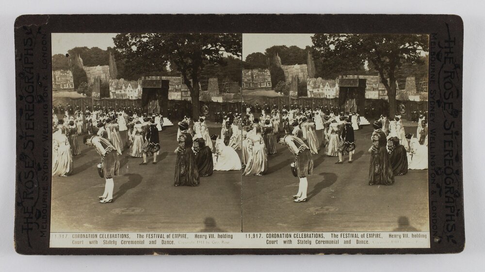 Coronation celebrations, The Festival of Empire, Henry VII holding court with stately ceremonial and dancing