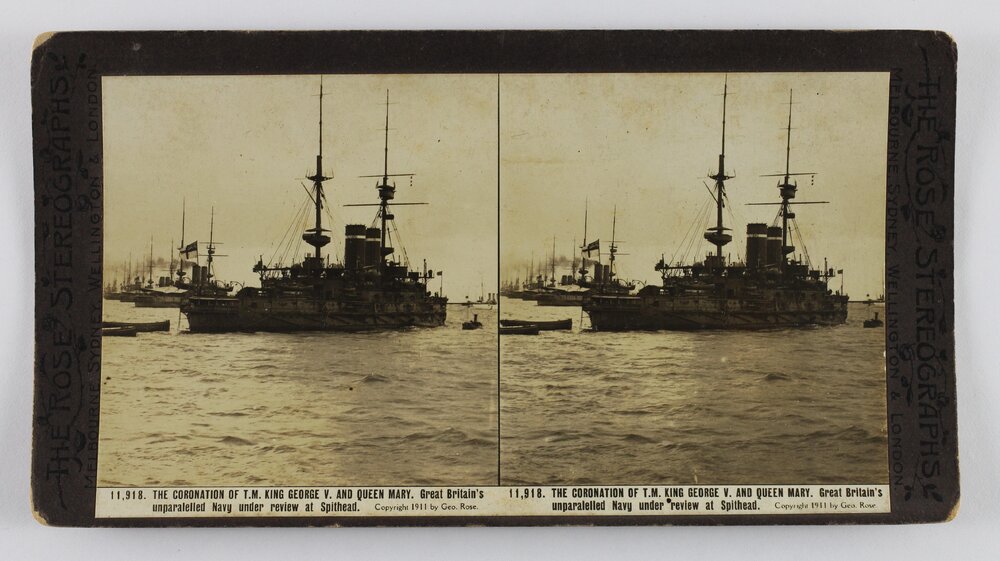 The coronation of T.M King George V. and Queen Mary. Great Britain's unparalelled Navy under review at Spithead