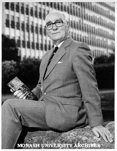 Sir Louis Matheson, former Vice-Chancellor with his recently published work 'Still Learning'