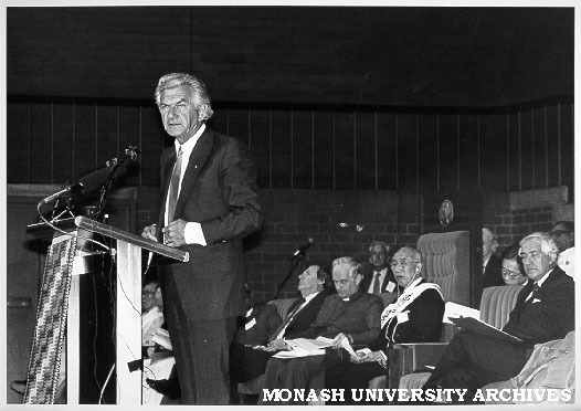 Prime Minister, Mr Bob Hawke opening Fifth Assembly of World Conference of Religion and Peace