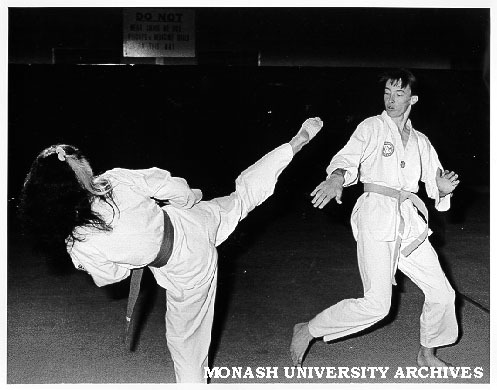 Victorian Tae Kwon Do championships. Gold medallist Marlene Ryzman (left) and silver medallist David Katic