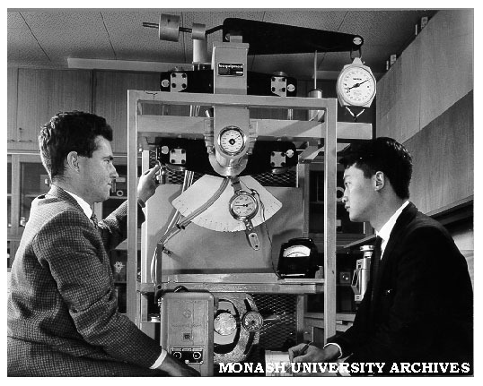 Students with scientific instruments