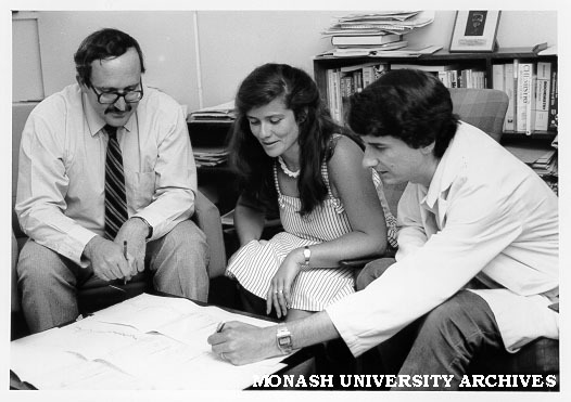 Professor Milton Hearn (left) and colleagues from Biochemistry