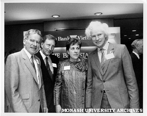 Professor Ray Martin (left), Celia Rosser and Alex George (right) at launch of Volume 2 of 'The Banksias'