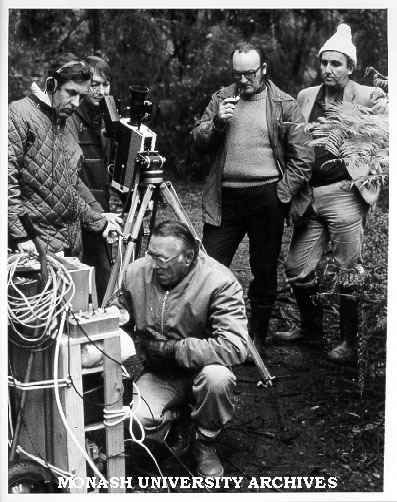 Botanists filming 'Wondrous Sherbrooke' for undergraduate teaching, from left: Graham Ivey, Peter Boyle, Don Hauser, Mick Ryan, and Terry O'Brien