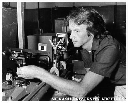 Professional officer, Rod Binnington analysing images of fluid flow