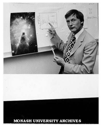 Professor Ron Brown explaining spectroscopy for ABC talkback program 'Frontline'