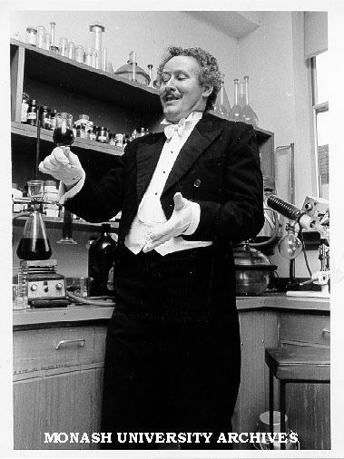 Research officer Adrian van den Bergen dressed for role in 'Prima Donna' at National Theatre