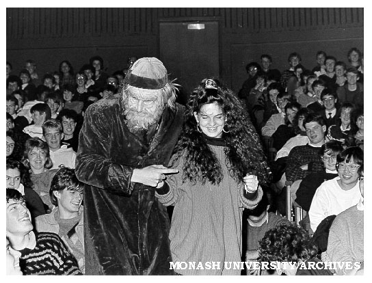 Dr Ian Dickson of Victoria College and 'assistant' at 'Chemfest'
