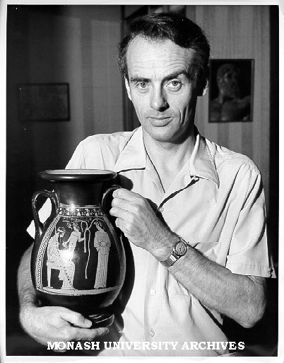 Professor Alan Henry with Athenian vase