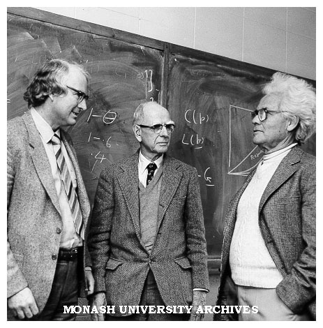 Professor John Head (left), Emeritus Professor Carl Shoup and visitor Professor Richard Musgrove