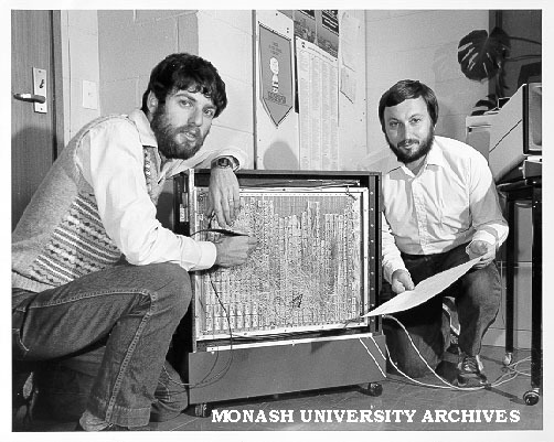 Dr John Rosenberg (right) and Dr David Abramson with MONADS-PC