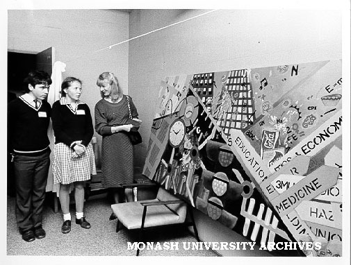 Mordialloc High School students Jason Dennis (left) and Leena Flemington with Dr Diana Davis