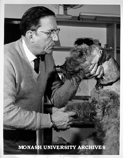 Dr Pierre Gorman and airedale Paul