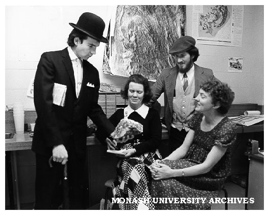 Earth Sciences social club members, from left: Christopher Mawer, Monica Leicester, Ian Clarke and Lesley Harland