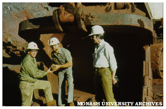 Michael Cass (left), Tim Ealey, and Graham Andrews in Pilbara
