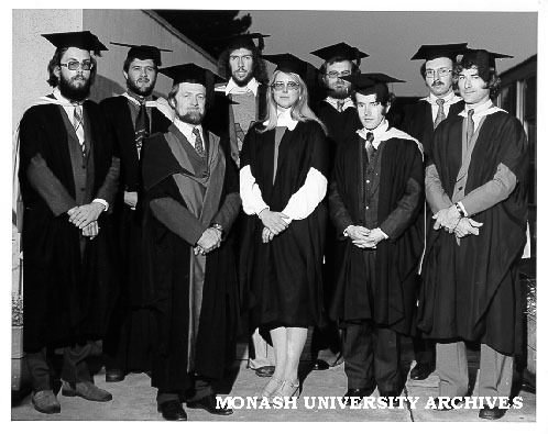 Dr Tim Ealey (third from left) with first Master of Environmental Science graduates