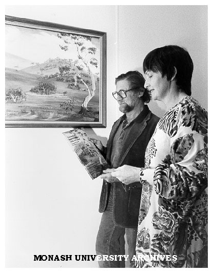 Dr Tim Ealey (and unidentified woman) at launch of 'Victoria Felix'